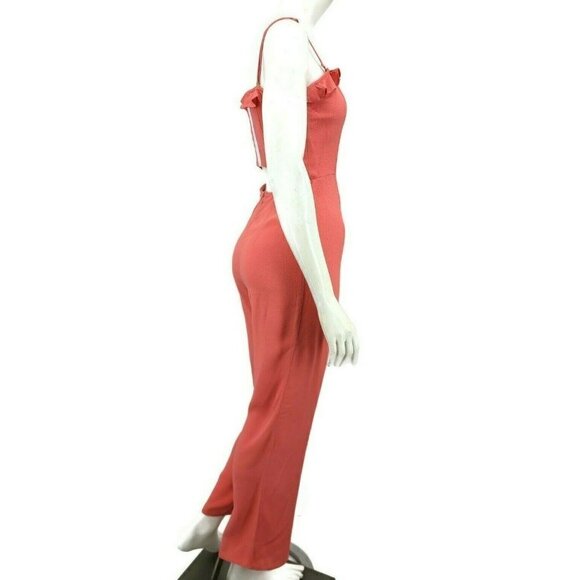 New Flynn Skye Parker Jumper Womens M Coral Salmon Jumpsuit V Neck Rayon - Picture 5 of 8